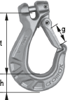 Clevis Hook, Grade 60, with safety latch, blasted, by cromox®