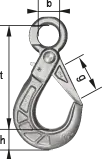 Self Locking Eye Hook, Grade 60, similar to DIN EN 1677-3, blasted, by cromox®