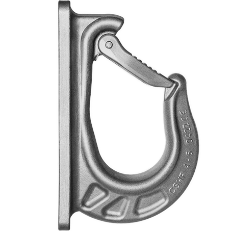 Stainless steel weld-on load hook for direct connection to the chain from cromox®