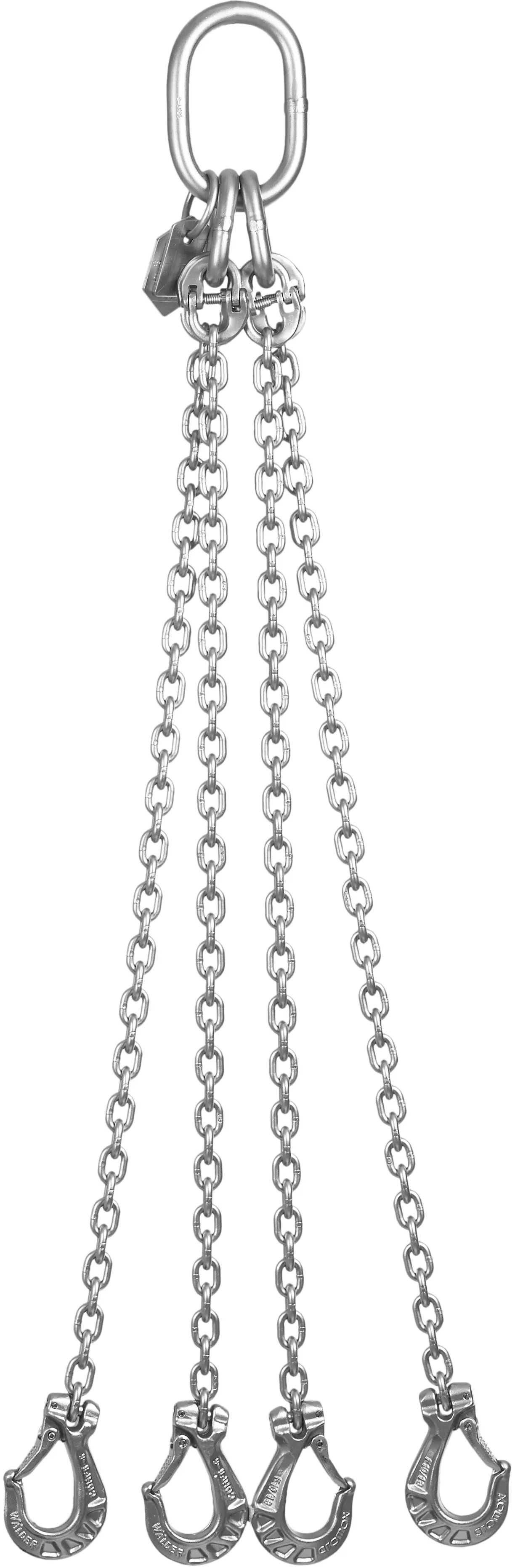Stainless steel chain slings (4-leg) from cromox® (modular system with connecting link)