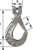 Self Locking Clevis Hook, Grade 60, similar to DIN EN 1677-3, blasted, by cromox®
