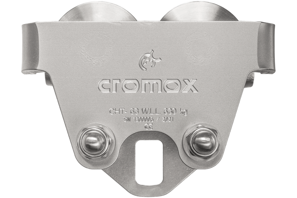 cromox® stainless steel hoist-trolley (front view)