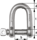 D-Shackle, Grade 60, AISI 316L, tested, bright polished, by cromox®