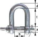 Safety-D-Shackle, Grade 60, AISI 316L, tested, bright polished, by cromox®